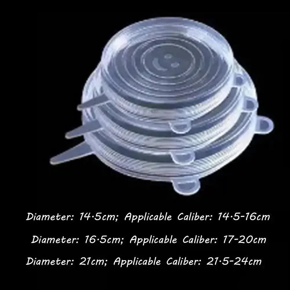 Silicone Stretch Lids for Fresh Food — Clear-3PC-L