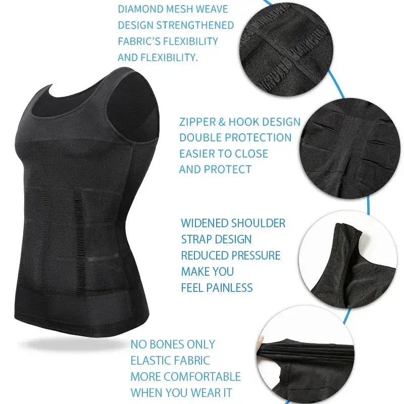 Men's Slimming Compression Shirt for Abs and Gynecomastia