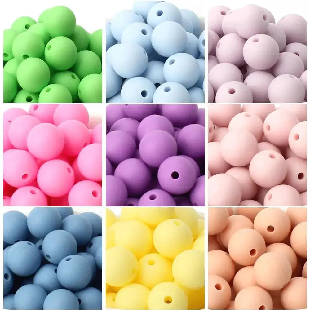 Baby Round Silicone Beads Teething Relief Safe 15mm