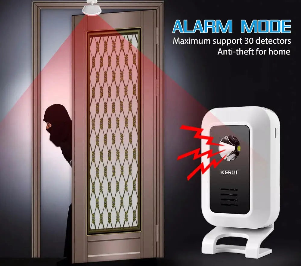 KERUI M7 Wireless Welcome Motion Sensor Security Alarm 32 Songs DoorBell Chime Smart Home LED Night Light Door Window Store Shop