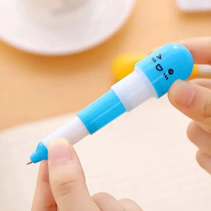 Vitamin Capsule Smiley Face Ballpoint Pen Set Colorful Pens