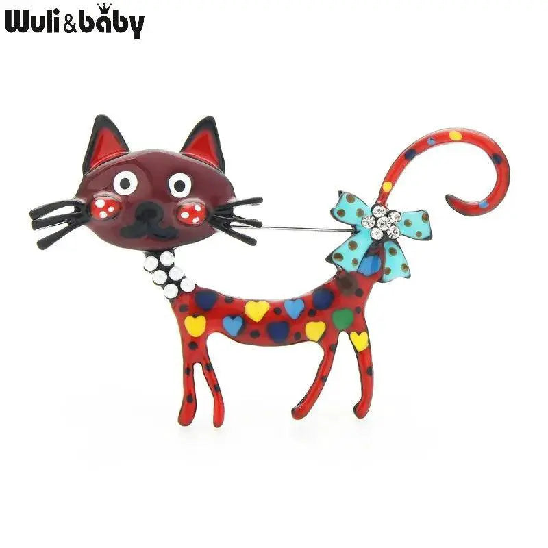 Lovely Cat Enamel Brooch Pins for Women and Men Accessories