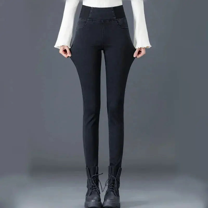 Oversize Jeans 26 38 Slim Denim Pants Womens High Waist