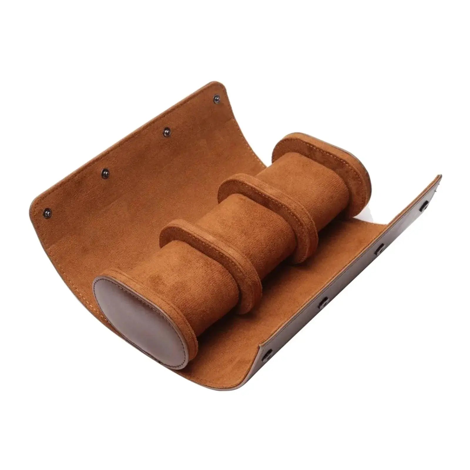 Vintage Leather Watch Roll Travel Case for Watches