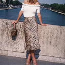 Leopard Midi Skirt for Women Flattering