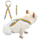 Rainbow Stripe Dog Diaper Suspenders for Pet Clothes Accessories