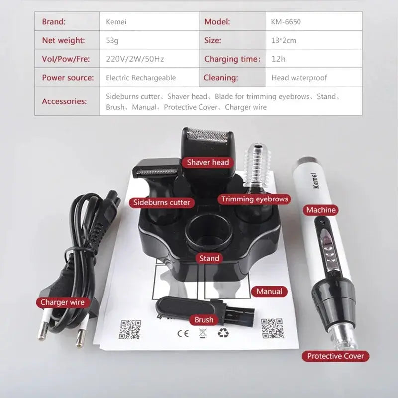 All In One Grooming Kit For Men Electric Shaver 4 In 1