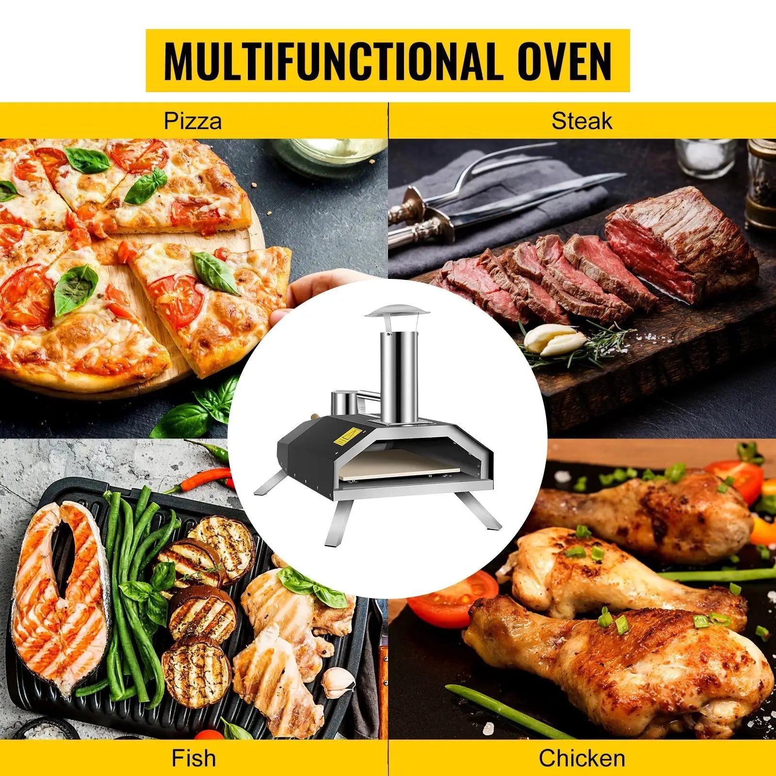 VEVOR Portable Pizza Oven With Premium Insulation Outdoors