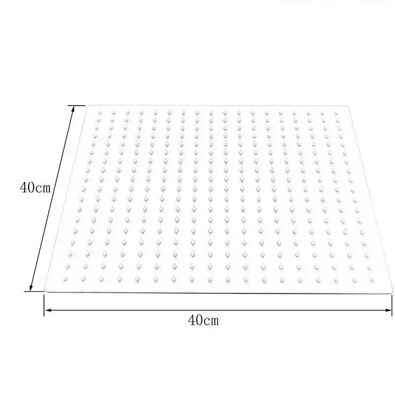Black Square 16 Inch Rainfall Stainless Steel Shower Head