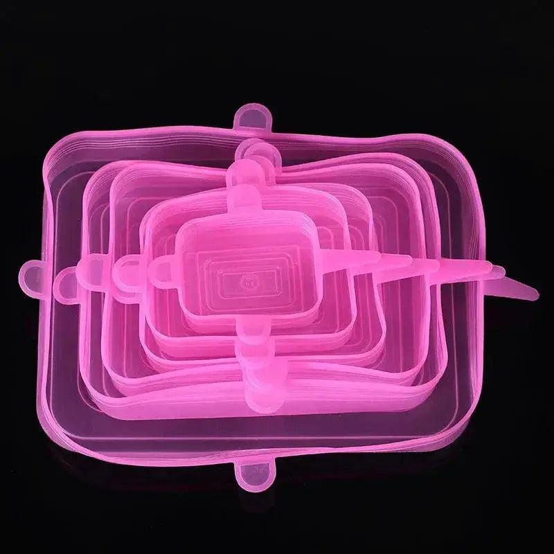 Silicone Stretch Lids for Fresh Food — Clear-6PC