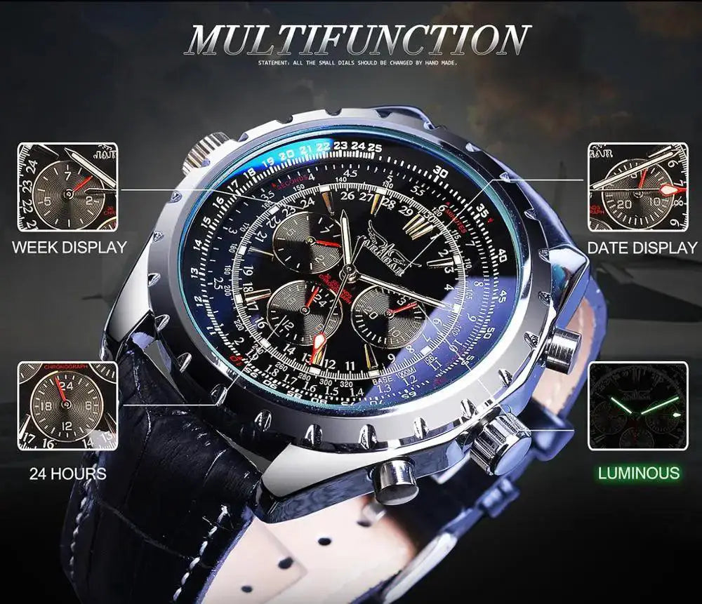 Jaragar Pilot Automatic Mechanical Watch Luxury for Men