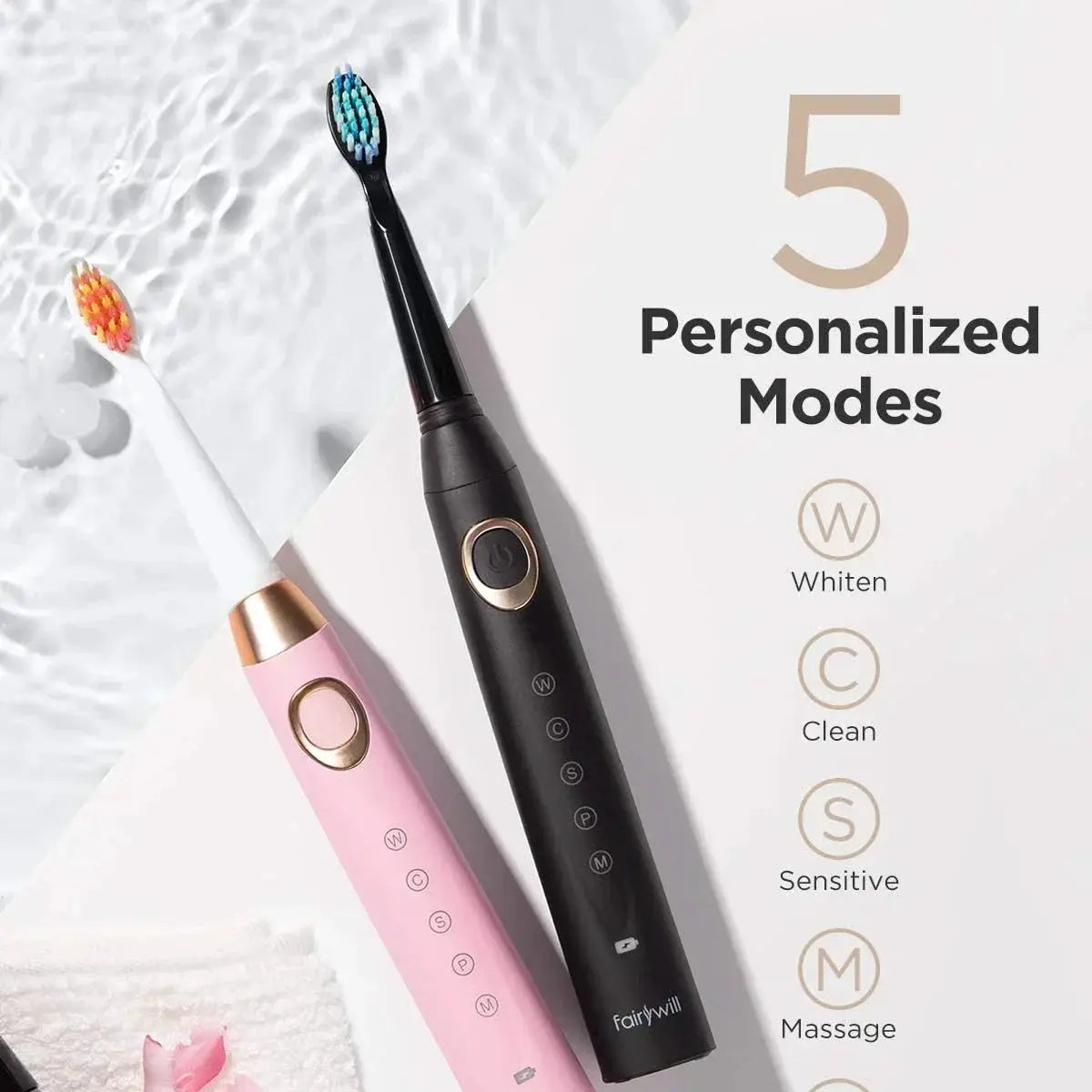 Fairywill Sonic Electric Toothbrushes for Adults Kids 5 Modes