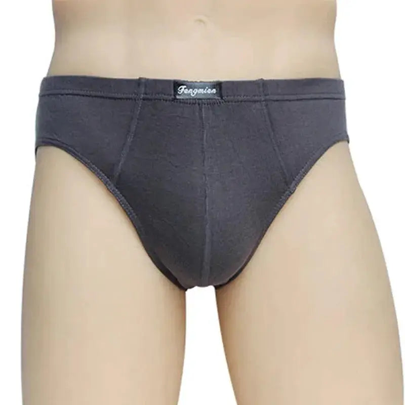 Men's Cotton Briefs Breathable Underwear in Solid Colors