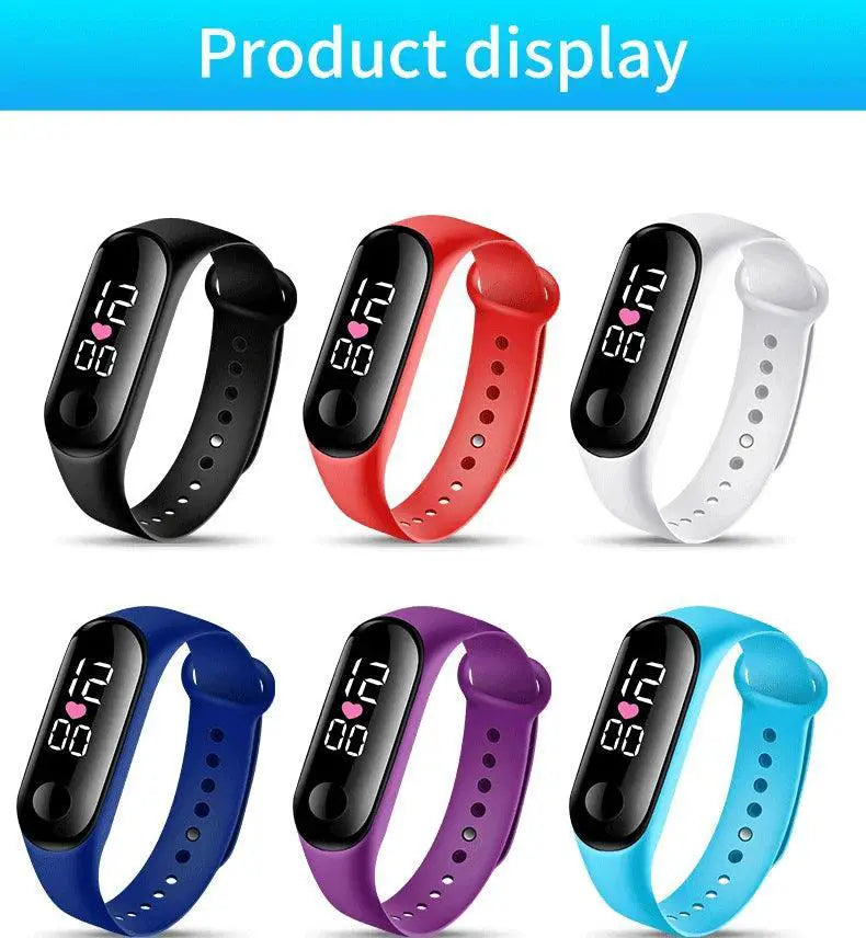 LED Digital Wristwatch With Silicone Strap Sports Timepiece