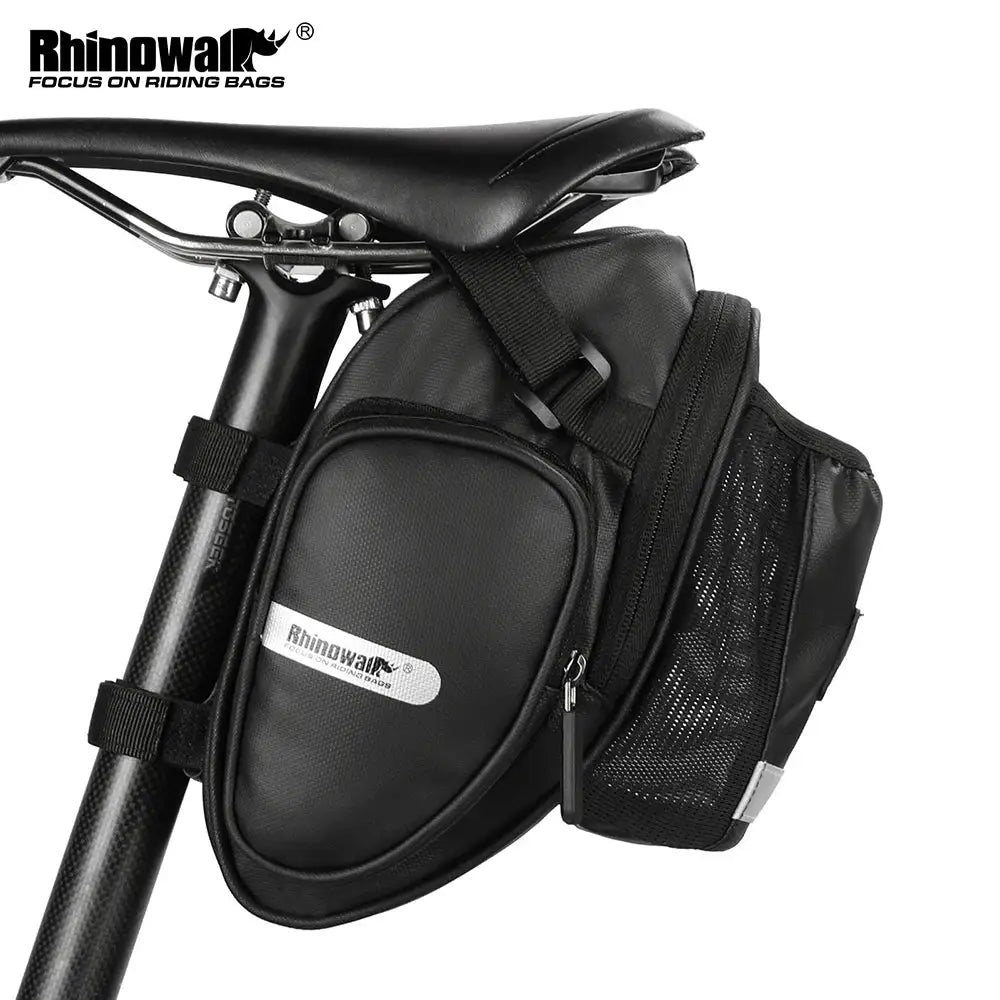 Rhinowalk New Arrival Bike Saddle Bag With Water Bottle Pocket Waterproof Rear Bicycle Saddle Bags Large-Volume Tail Bag