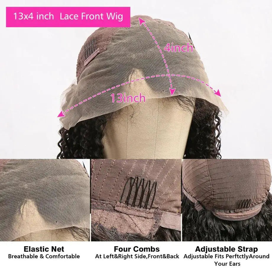 30-40 Inch Deep Wave Curly Lace Front Wig HD Lace Hair