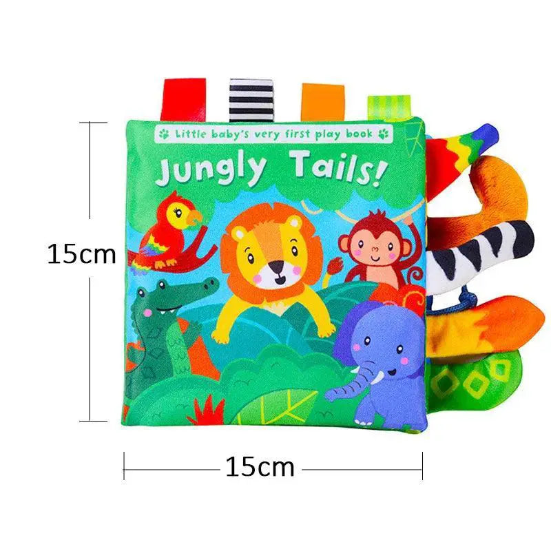 Baby Cloth Book Interactive Educational Animal Tail Toy