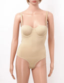 Womens Underwire Padded Push Up Backless Bodysuit Shapewear