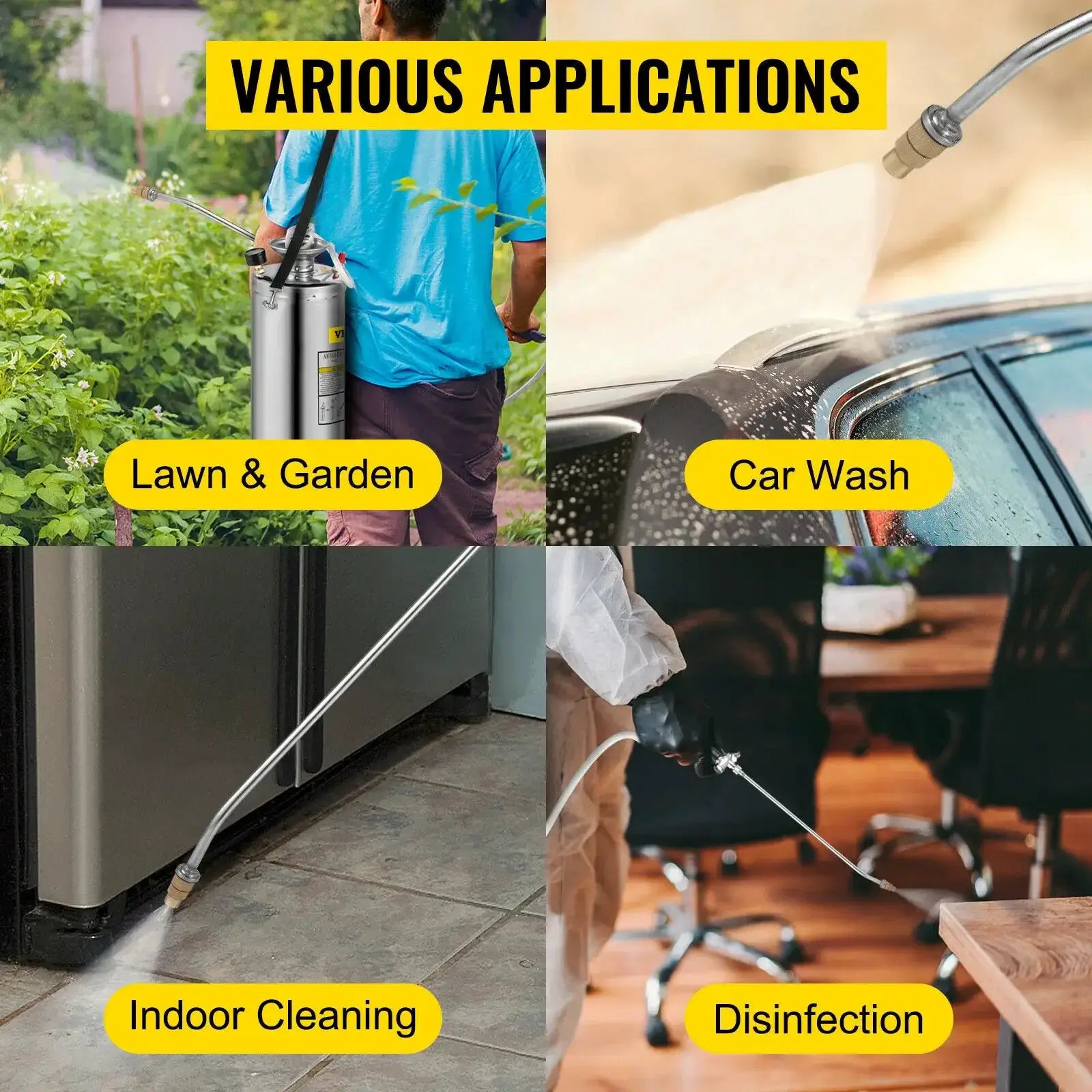 VEVOR Stainless Steel Hand Pump Sprayer For Garden Use