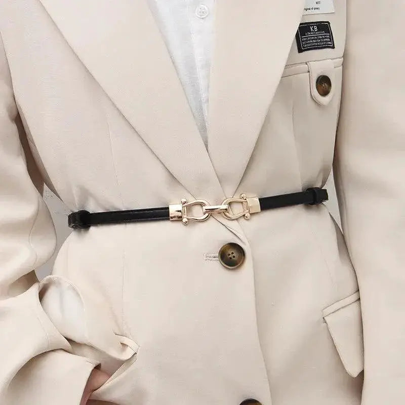 Adjustable Gold Buckle Waist Belt Skinny Accessory For Women