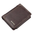 Mens PU Leather Wallet - Zipper Coin Card Holder