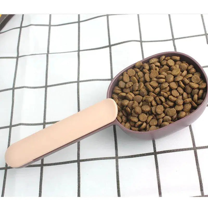 Pet Food Scoop With Sealing Clip And Measuring Cup Tool