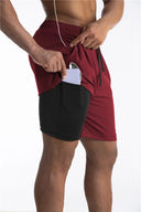 Summer Running Shorts Men 2 in 1 Quick Dry Gym Shorts