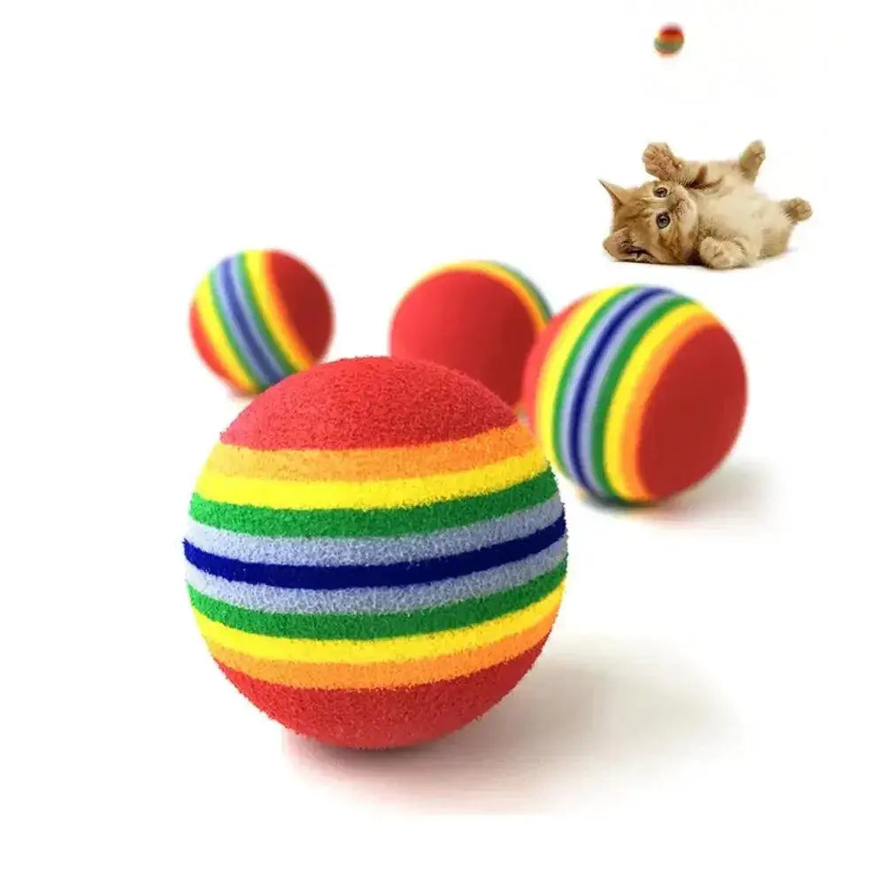 Colorful Interactive Cat Toy Ball for Chewing and Scratching