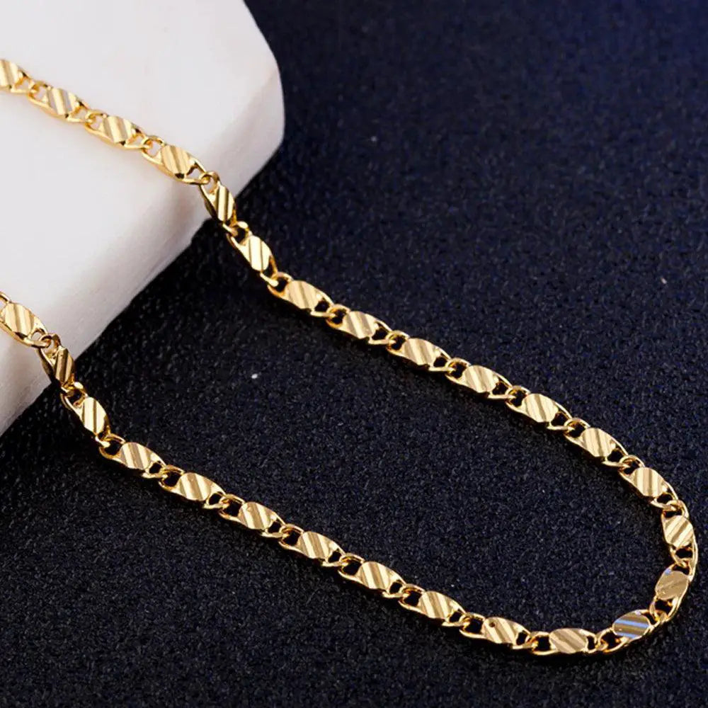 Gold Charm Chain Necklace Adjustable Elegant Jewelry
