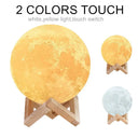 Rechargeable Dimmable 3D Moon LED Night Light Decor