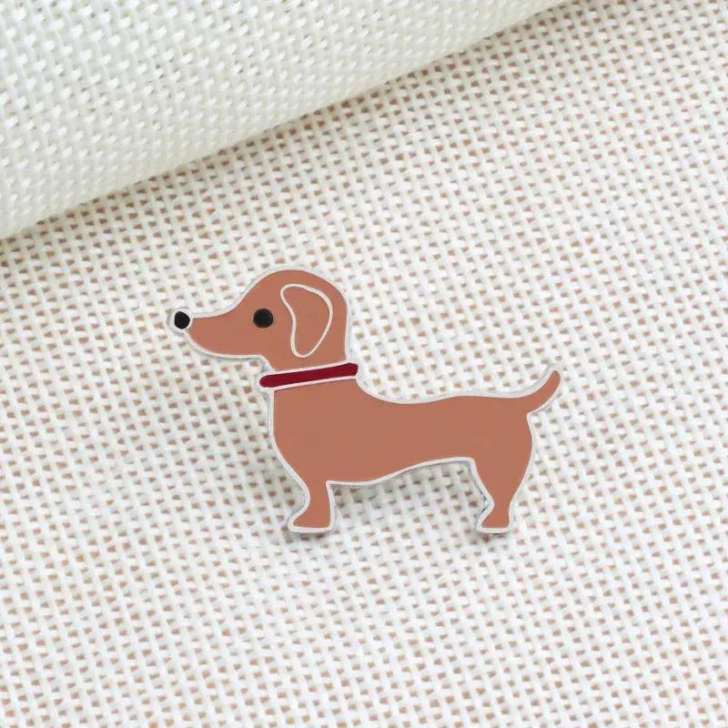 Cartoon Dog Enamel Pins Corgi Bulldog Brooch Collection