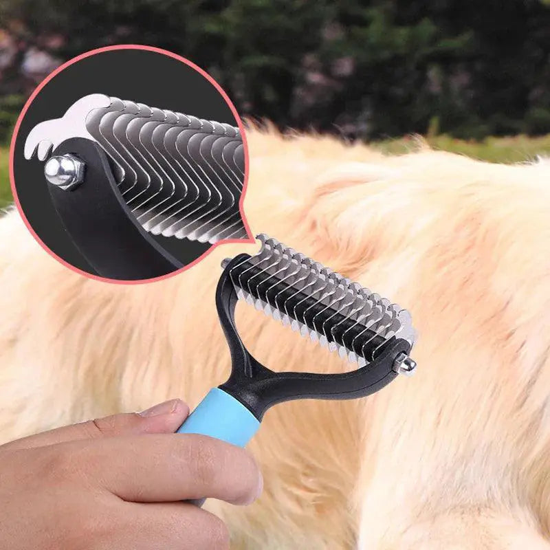 Double Sided Dog Grooming Comb for Tangles and Mats