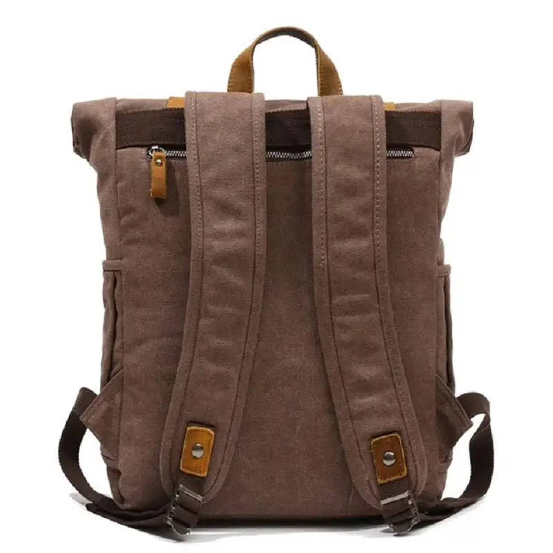 Vintage Canvas Leather Backpacks Traveling Laptop Backpack School Bags for Teenagers Back Pack Student Computer Rucksacks