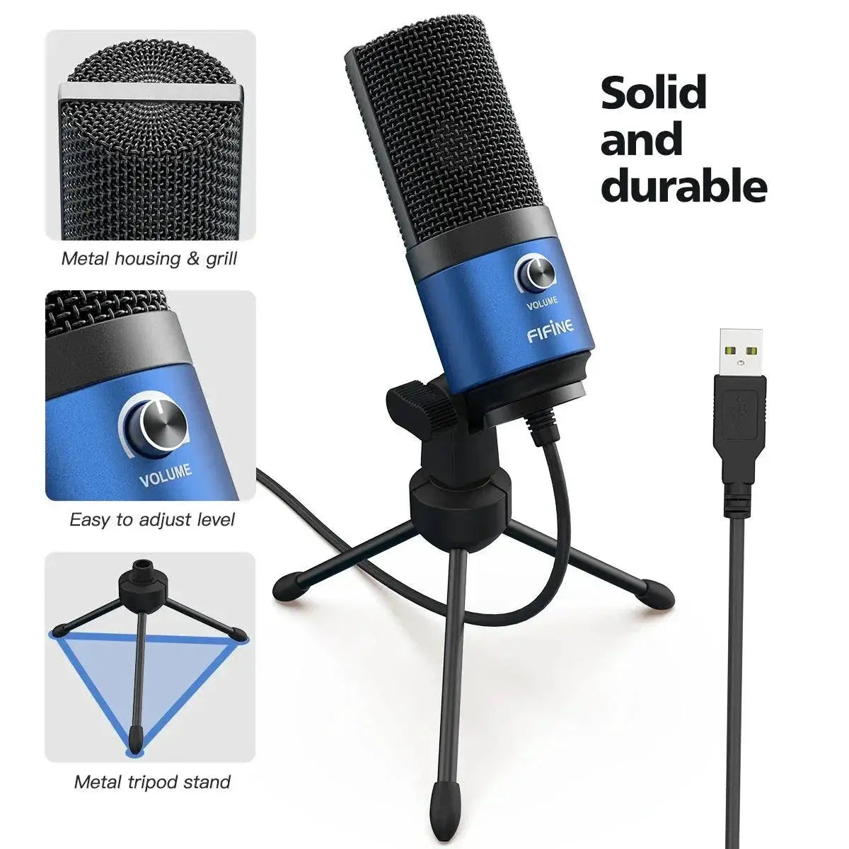 USB Condenser Microphone for Premium Laptop Recording