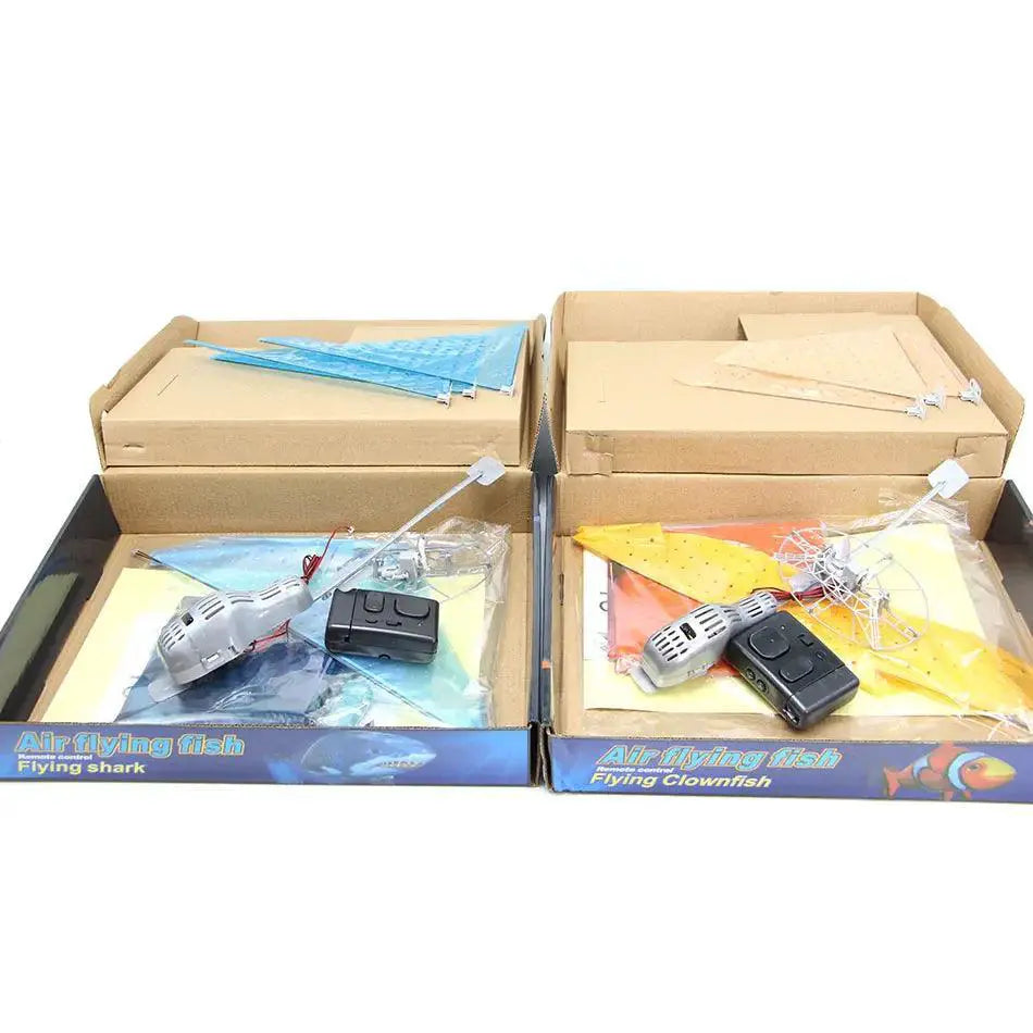 Inflatable Shark And Clown Fish RC Air Swimmers Indoor Fun