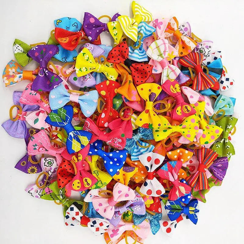 Cute Dog Hair Bows and Balls Set for Pet Grooming Fun