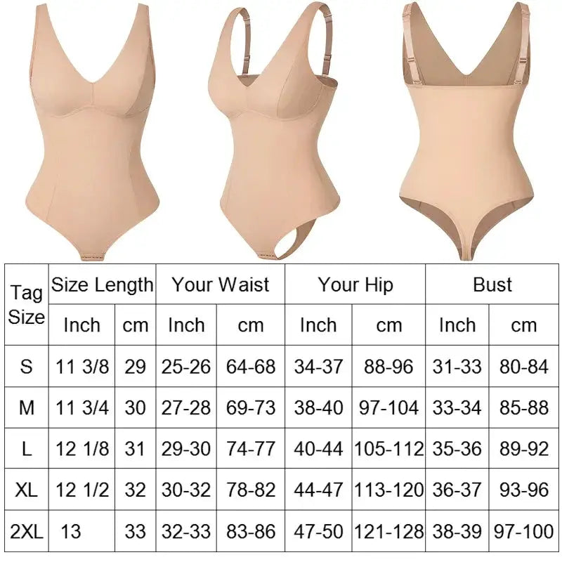 Women's Body Shaper Bodysuit With Padded Bra Support