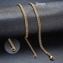 Cuban Chain Necklace: Stainless Steel Link Chain in Gold