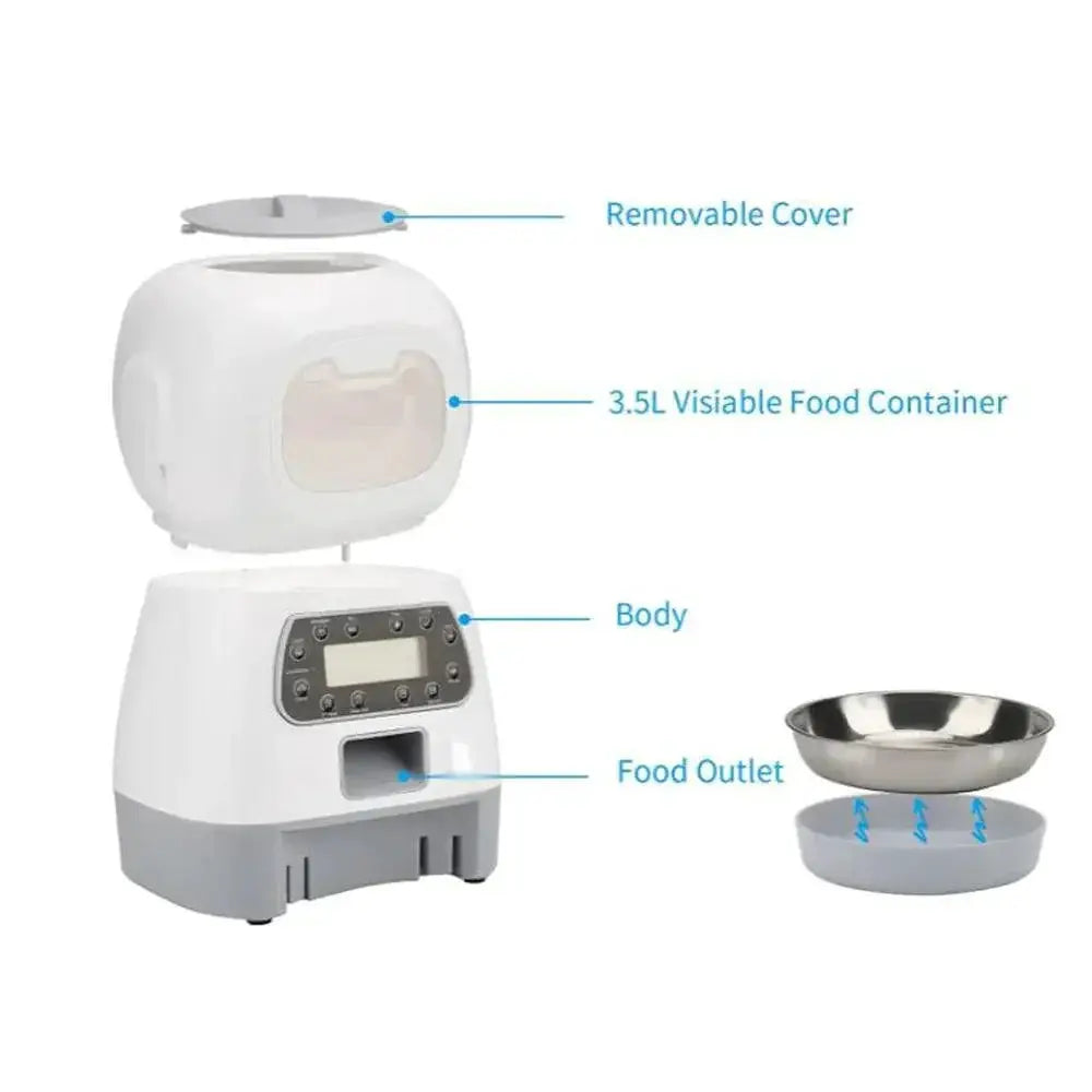 Automatic Pet Feeder Smart Food Dispenser Stainless Bowl