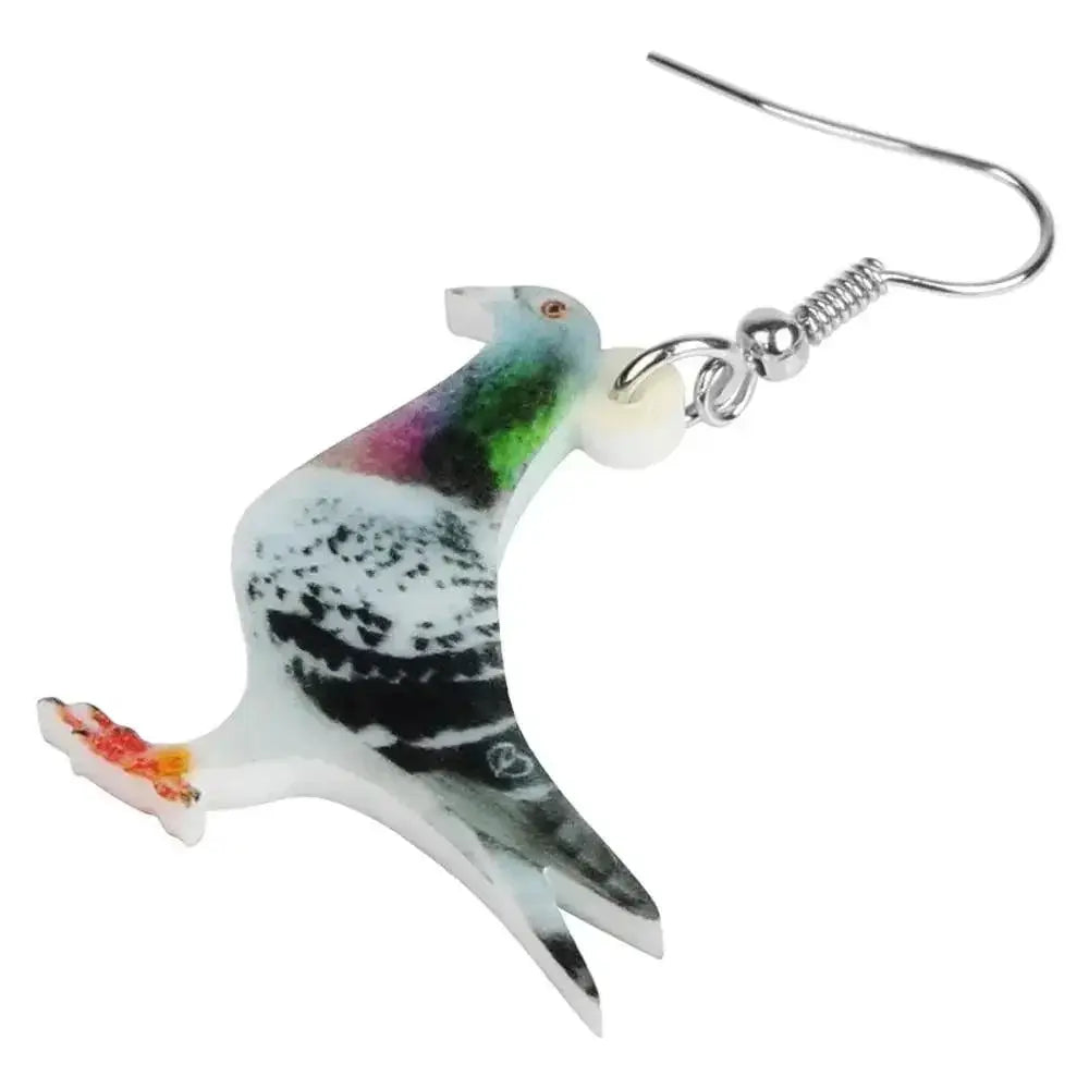 Delicate Whimsical Pigeon Bird Earrings by Hunter Wu
