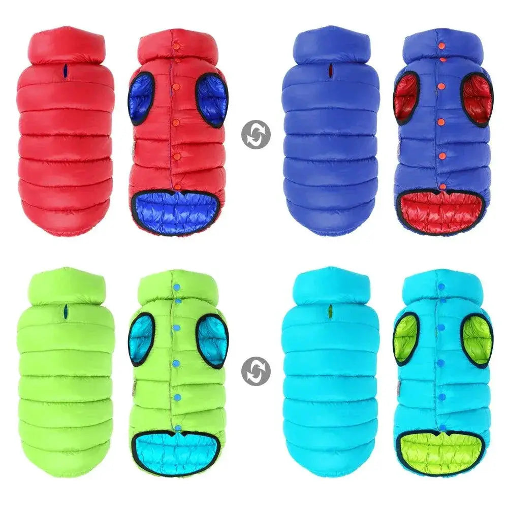 Winter Warm Reversible Dog Jacket Coat Waterproof Vest