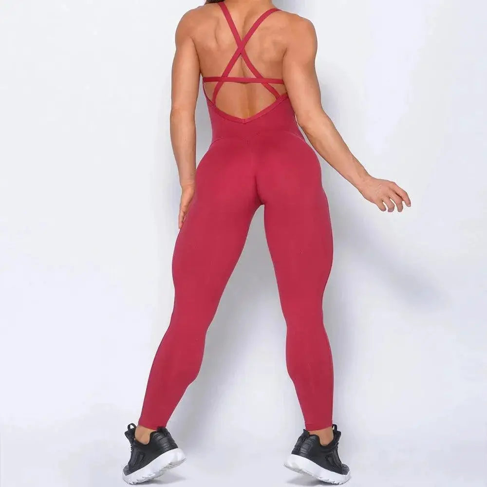 Backless Yoga Jumpsuit For Women Stylish Fitness Wear