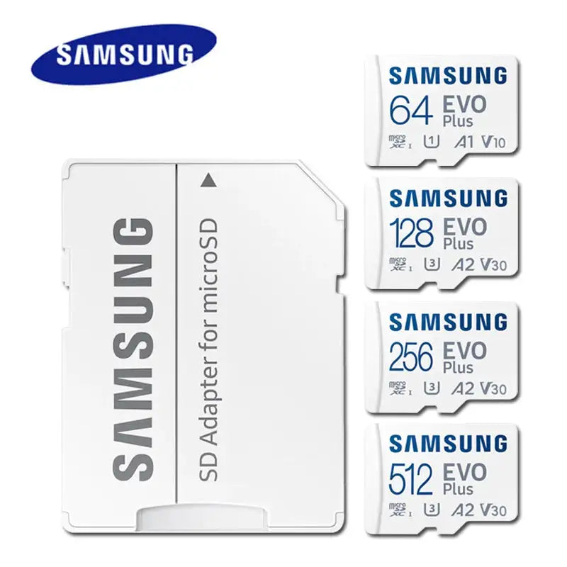 SAMSUNG EVO/PRO Plus Memory Card 64G A1 Micro SD Card 128G 256G 512G U3 A2 V30 Drive Recorder Monitor Camera Dedicated TF Card