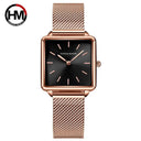 Rose Gold Square Dial Ladies Watch Sophisticated Timepiece