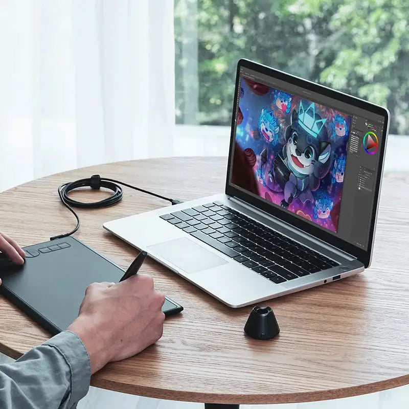 Huion H580X Graphics Tablet Digital Battery-Free Pen Drawing Tablets Signature Pad Linux MacOS PC Android Device Connectivity