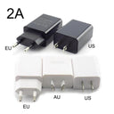 Universal Travel USB Charger Adapter - Compact Black White
