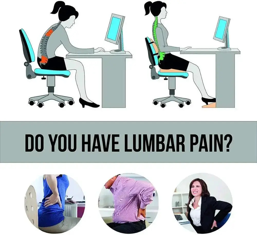 Ergonomic Lumbar Support Cushion for Back Pain Relief