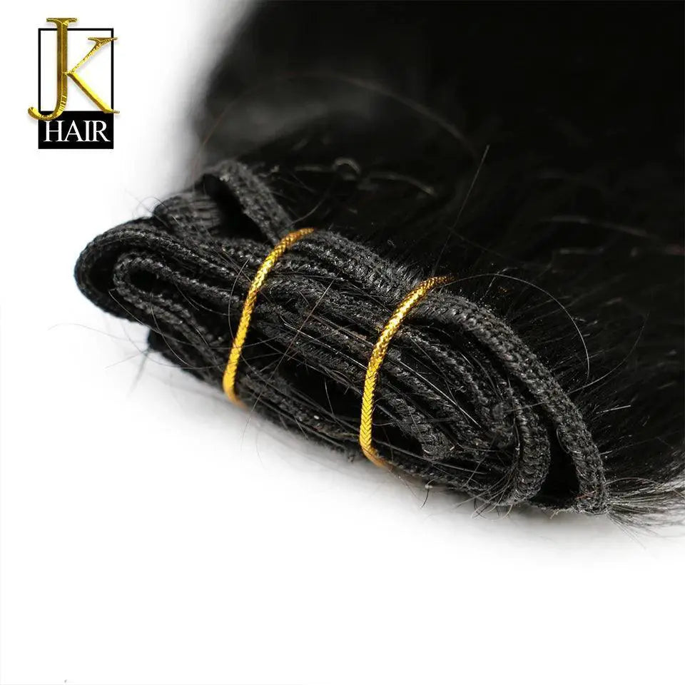 Brazilian Straight Clip In Hair Extensions Full Head Kit
