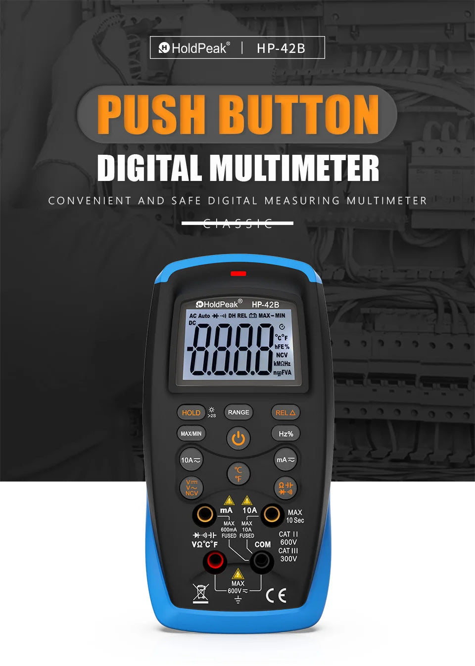 Digital Multimeter TRMS Counts Voltmeter Ammeter Ohmmeter for AC — product view 1