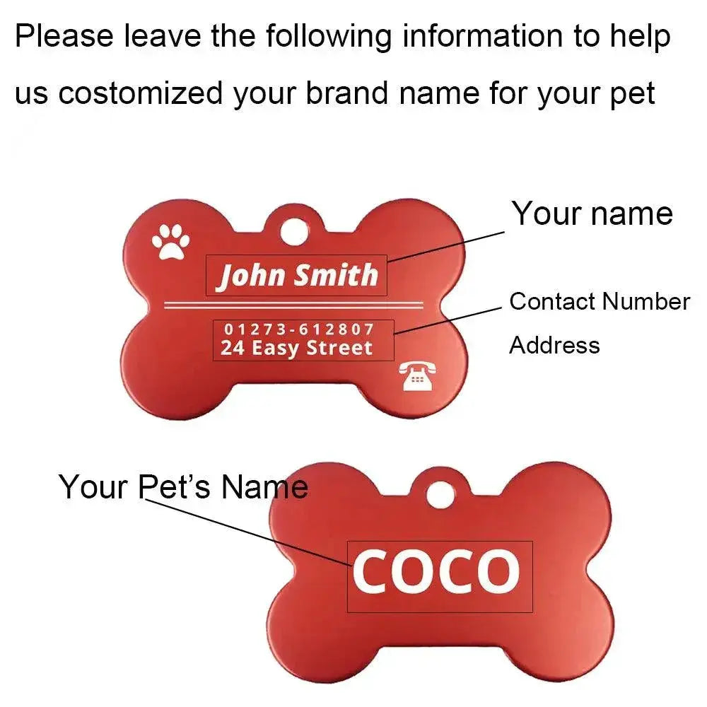 Engraved Personalized Pet ID Tags Custom Dog Collar Tags